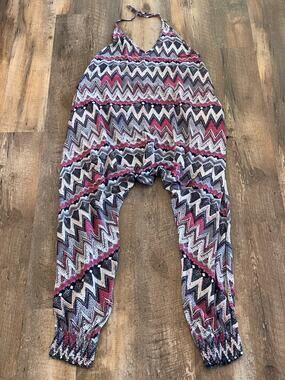 Buddha Pants Zag Harem Jumper Jumpsuit The Catsuit M 100% Cotton